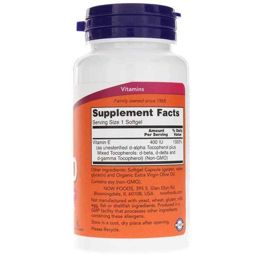 E-400 Natural with Mixed Tocopherols, NOW